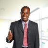 Young African American Businessman giving the okay sign